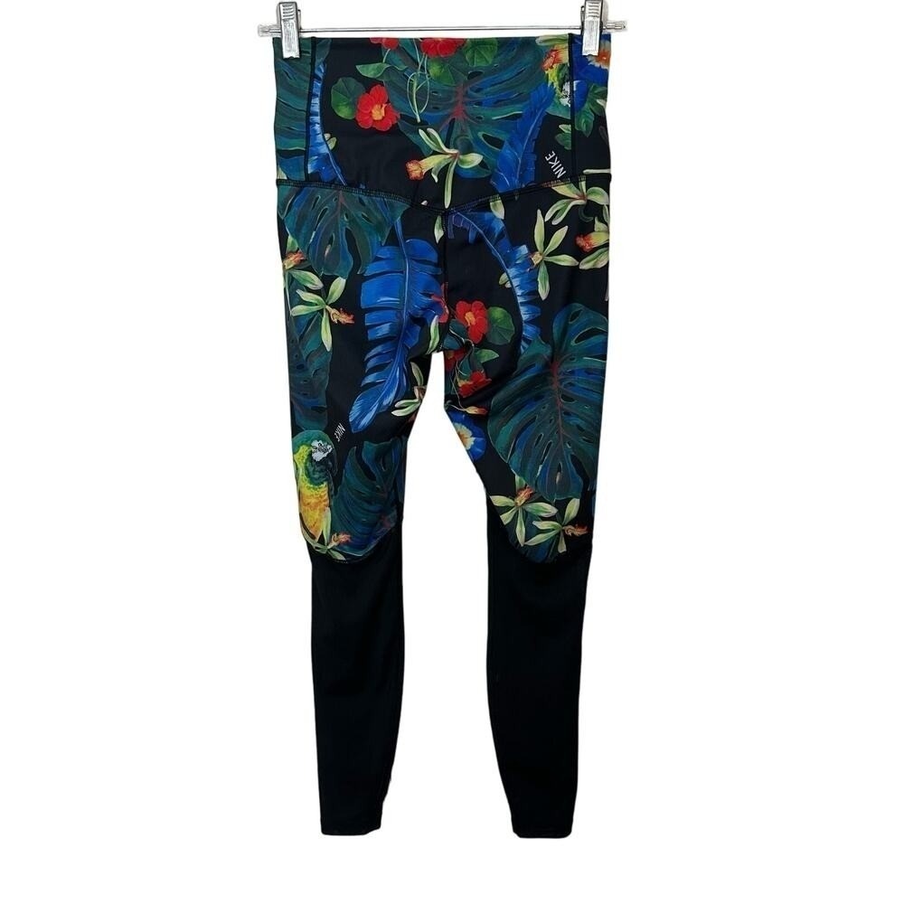 Nike 7/8 High Rise Leggings Womens Small Training Tropical Print Dri Fit Workout - Picture 4 of 9